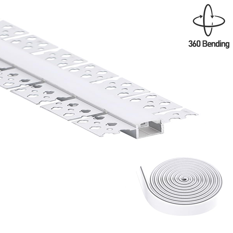 30mm Wide Light Free Bending Recessed Plaster LED Strip Track Super Flexible 30mm Wide Light Free Bending Recessed Plaster LED Strip Track Super Flexible